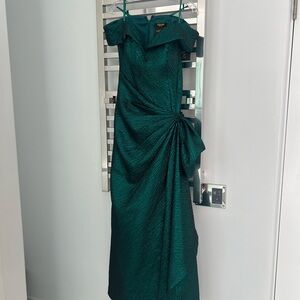 Terani Couture Teal One Shoulder Dress